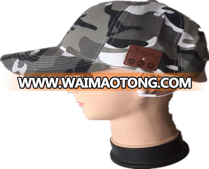 2017 hot selling camouflage Bluetooth Baseball beanie cap hat with high quality